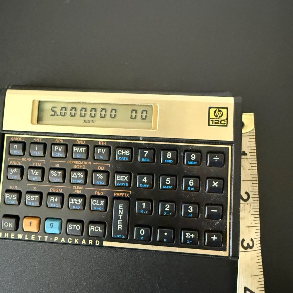 HP 12C Financial Calculator - Black/ Gold - Picture 5 of 6